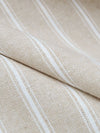 Warm Ash Beige/White Linen/Cotton Vertical Stripe Shirt-Weight Woven 58W