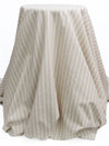 Warm Ash Beige/White Linen/Cotton Vertical Stripe Shirt-Weight Woven 58W