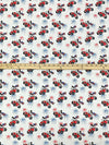 White/Red/Blue 100% Cotton Mickey Patriotic Car Print Quilt Weight Woven 44W