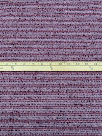 Wisteria/Black/Gold/Multi Wool/Polyester Horizontal Stripe Weave Boucle Suiting - NY Designer - 58W
