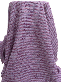 Wisteria/Black/Gold/Multi Wool/Polyester Horizontal Stripe Weave Boucle Suiting - NY Designer - 58W