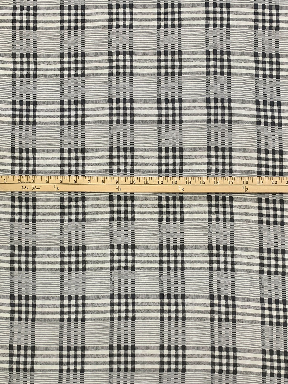 Fog Gray/Off-White/Muted Black 100% Cotton Farm House Plaid Print Quilt Weight Woven 43W