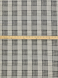 Fog Gray/Off-White/Muted Black 100% Cotton Farm House Plaid Print Quilt Weight Woven 43W