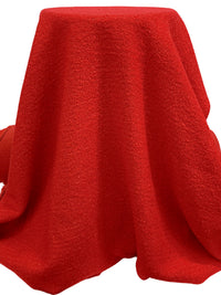 Maximum Red Polyester/Wool/Metallic Boucle Suiting - NY Designer - 59W