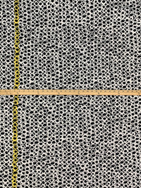 Black/White/Straw Polyester/Lycra Double Border Rugged Circles Print DTY Knit 58W