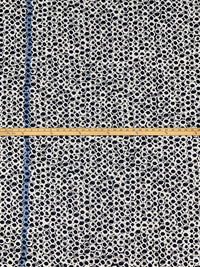 Navy/White/Light Cobalt Blue Polyester/Lycra Double Border Rugged Circles Print DTY Knit 58W