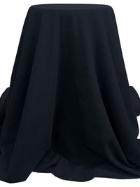 Deep Muted Ocean Navy Polyester/Lycra Suede-Like Twill Suiting - NY Designer - 58W