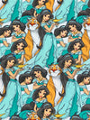 Medium Turquoise/Mango/Dark Charcoal/Multi 100% Cotton Princess Jasmine Packed Print Quilt Weight Woven 43W