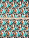 Medium Turquoise/Mango/Dark Charcoal/Multi 100% Cotton Princess Jasmine Packed Print Quilt Weight Woven 43W