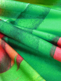 Lemon/Lime/Coral Red/Multi Polyester/Lycra Abstract Print FTY Knit 56W