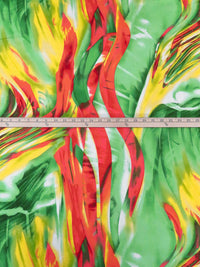 Lemon/Lime/Coral Red/Multi Polyester/Lycra Abstract Print FTY Knit 56W