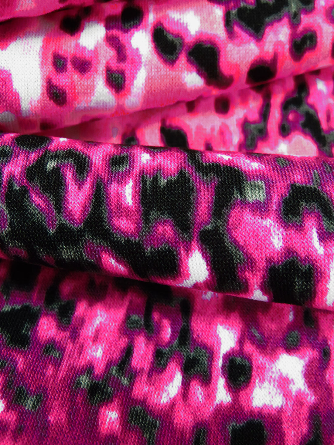 Dark Jazzberry/Highlighter Pink/Black/Multi Polyester/Lycra Abstract Animal Print ITY Knit 60W