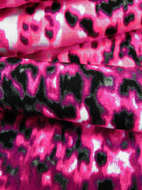 Dark Jazzberry/Highlighter Pink/Black/Multi Polyester/Lycra Abstract Animal Print ITY Knit 60W