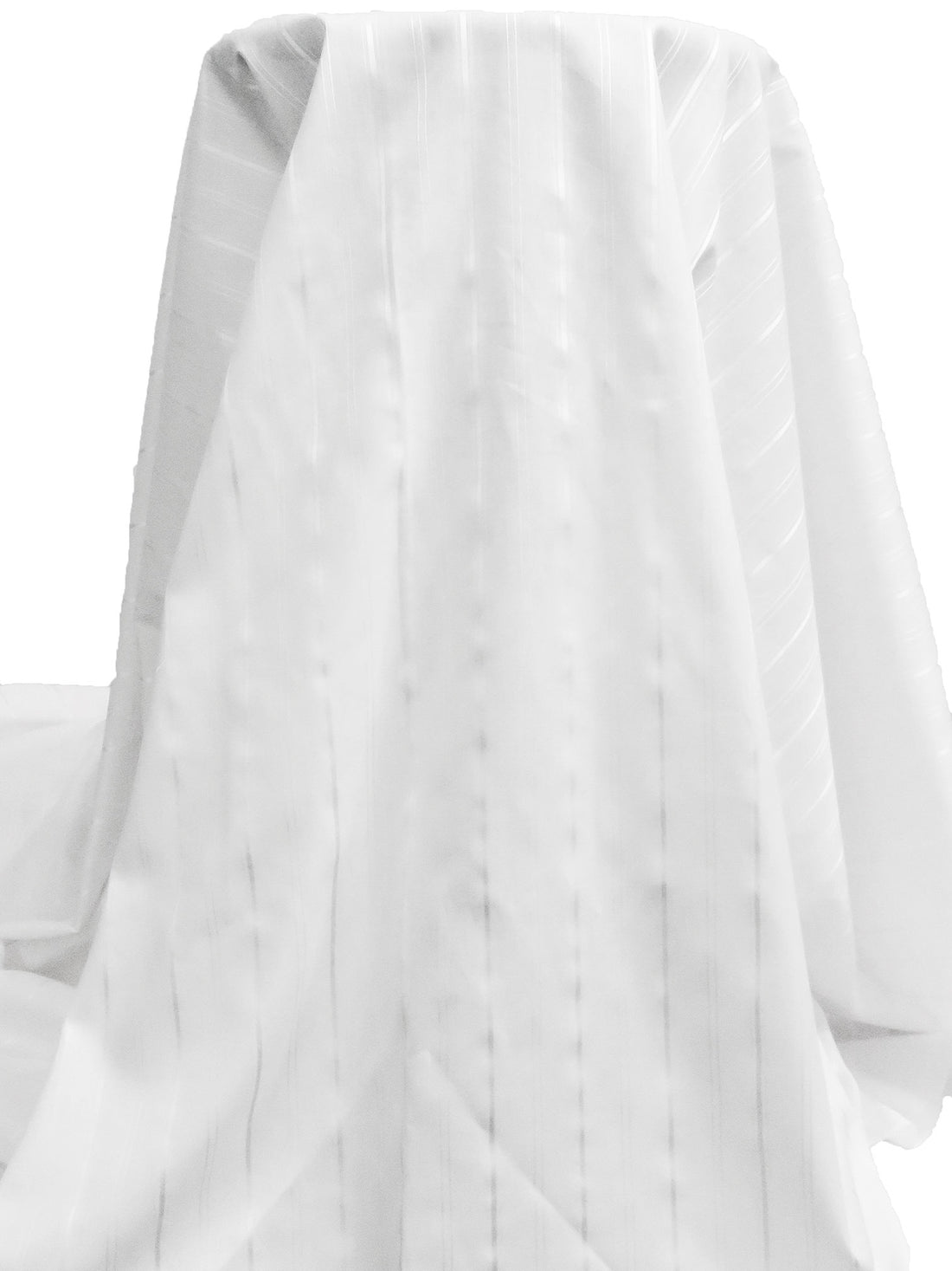 Snow White Cotton/Polyester Vertical Stripe Weave Shirting 66W