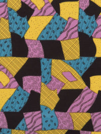 Marigold/Dusty Lilac/Munsell Blue/Black Cotton/Lycra Sally Patch Print Jersey Knit 59W