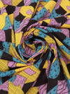Marigold/Dusty Lilac/Munsell Blue/Black Cotton/Lycra Sally Patch Print Jersey Knit 59W