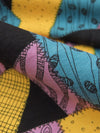 Marigold/Dusty Lilac/Munsell Blue/Black Cotton/Lycra Sally Patch Print Jersey Knit 59W