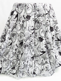 White/Black Cotton/Lycra Tossed World Of Nightmare Before Christmas Print Jersey Knit 58W
