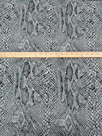 Gray/Black/Light Gray Polyester/Lycra Overlapping Snakeskin Print ITY Knit 57W