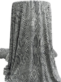 Gray/Black/Light Gray Polyester/Lycra Overlapping Snakeskin Print ITY Knit 57W