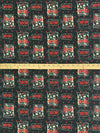 Black/Flame/Dark Gray 100% Cotton AC/DC Highway To Hell Print Quilt Weight Woven 43W