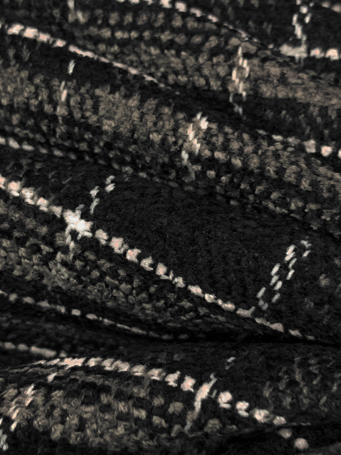 Black/Ironclad/Off-White 100% Polyester Novelty Plaid Weave Chenille Suiting 58W