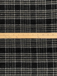 Black/Ironclad/Off-White 100% Polyester Novelty Plaid Weave Chenille Suiting 58W