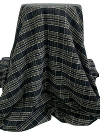 Black/Ironclad/Off-White 100% Polyester Novelty Plaid Weave Chenille Suiting 58W