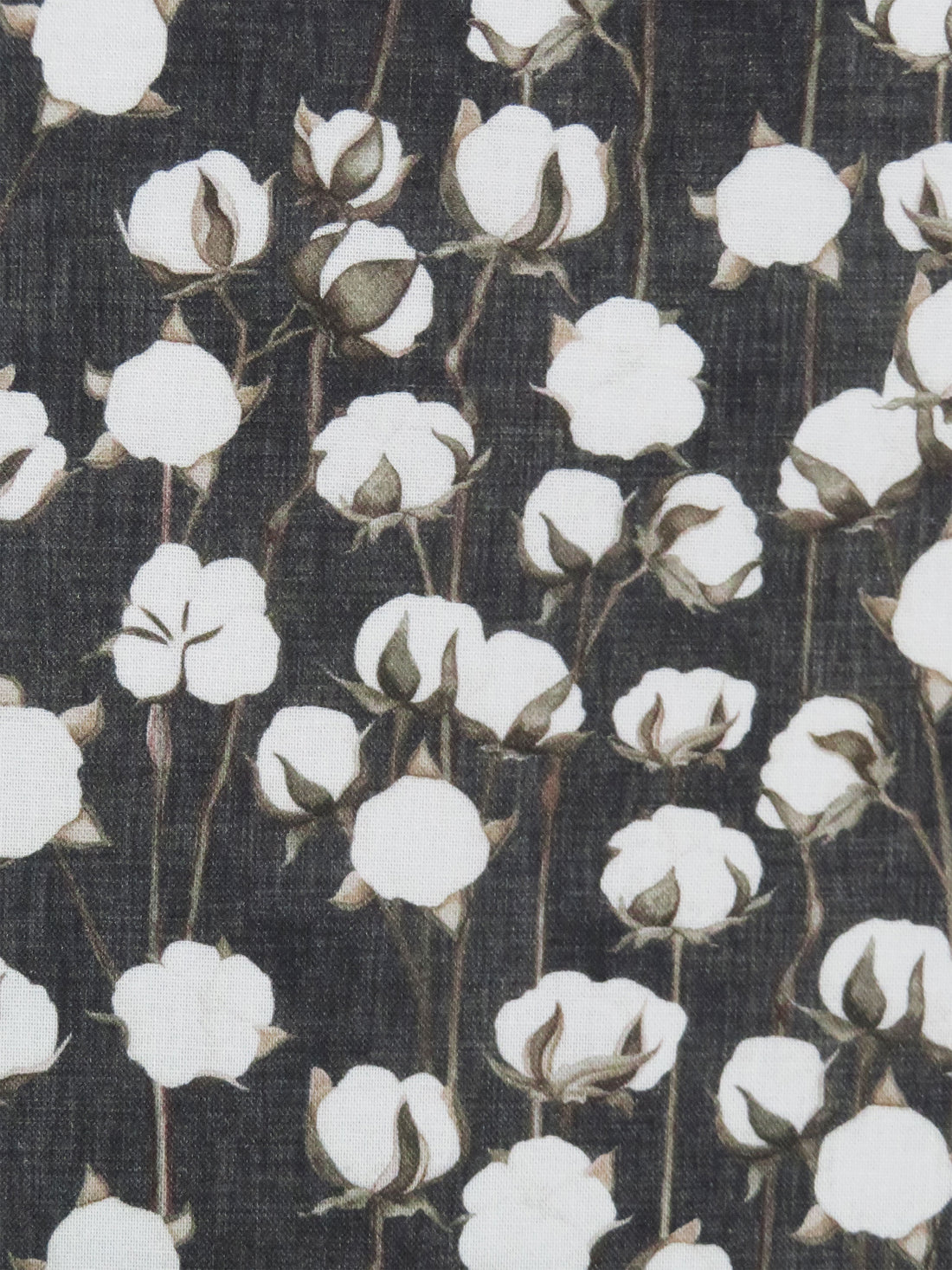 Muted Black/Willow Brown/White 100% Cotton Cotton Plant Print Quilt Weight Woven 44W