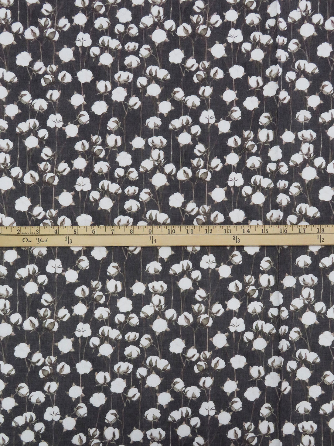 Muted Black/Willow Brown/White 100% Cotton Cotton Plant Print Quilt Weight Woven 44W