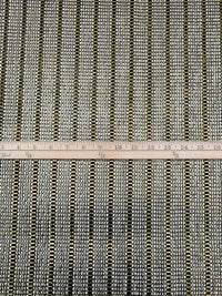 Black/Gold 100% Polyester Vertical Stripe With Metallic Foil Novelty Mesh - Luxe Resort Designer - 51W