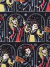 Black/Butter Yellow/Crimson/Multi 100% Cotton Hocus Pocus Night Sky Print Quilt Weight Woven 44W