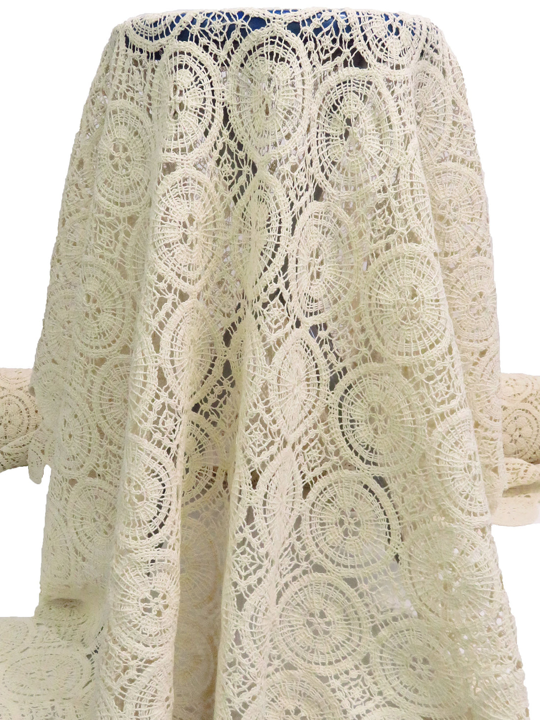 Light Wheat 100% Cotton Circle Weave Crochet Lace - Luxe Resort Designer - 40W