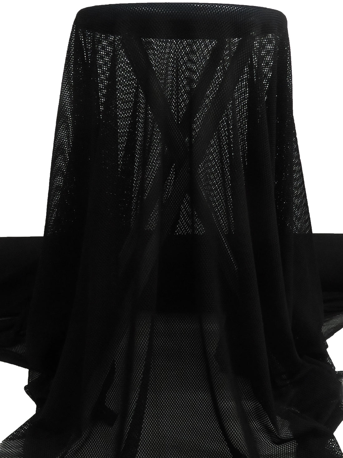 Black 100% Polyester Small Fishnet Mesh - Luxe Resort Designer - 61W