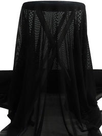 Black 100% Polyester Small Fishnet Mesh - Luxe Resort Designer - 61W