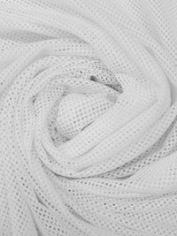 White 100% Polyester Small Fishnet Mesh - Luxe Resort Designer - 61W