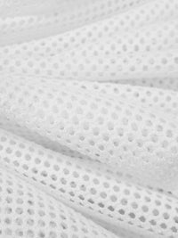 White 100% Polyester Small Fishnet Mesh - Luxe Resort Designer - 61W
