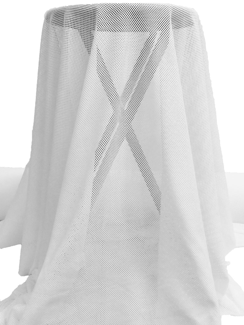 White 100% Polyester Small Fishnet Mesh - Luxe Resort Designer - 61W ...