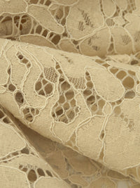 SOLD BY THE PANEL ONLY - Deep Champagne Cotton/Polyester Corded Floral Weave Lace - Luxe Resort Designer - 56W