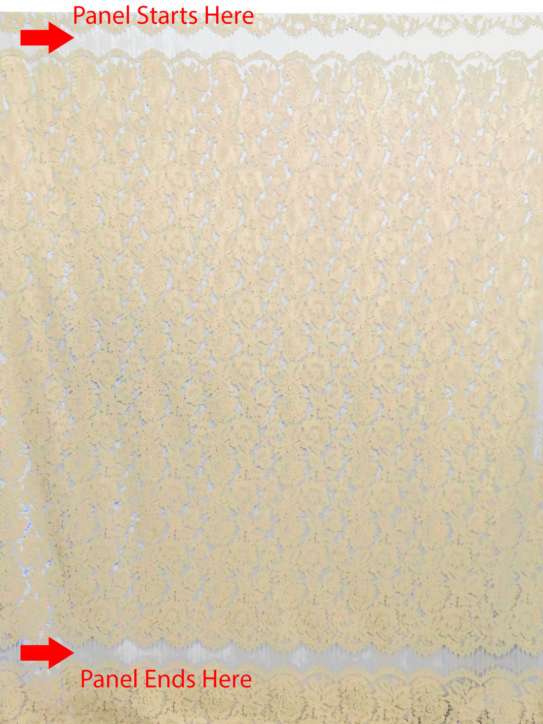 SOLD BY THE PANEL ONLY - Deep Champagne Cotton/Polyester Corded Floral Weave Lace - Luxe Resort Designer - 56W