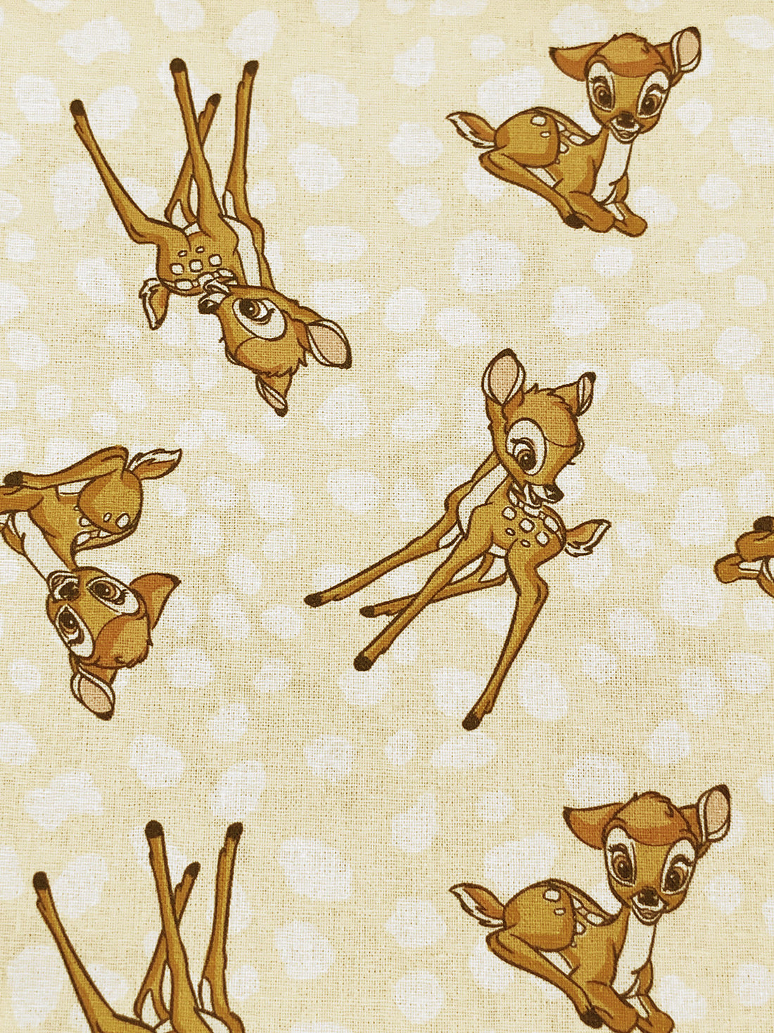Soft Cream/Pale Oak/Black/Off-White 100% Cotton Disney Bambi Toss Print Quilt Weight Woven 43W