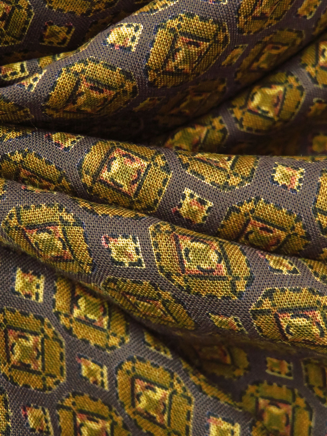 Royal Brown/Rust/Dark Goldenrod/Multi 100% Rayon Geometric Print Challis 56W