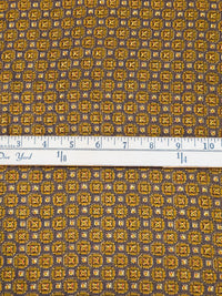 Royal Brown/Rust/Dark Goldenrod/Multi 100% Rayon Geometric Print Challis 56W