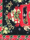 SOLD BY THE PANEL ONLY - Red/Black/White/Multi 100% Cotton Season Of Joy Puppies Print Quilt Weight Woven 43W