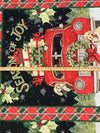 SOLD BY THE PANEL ONLY - Red/Black/White/Multi 100% Cotton Season Of Joy Puppies Print Quilt Weight Woven 43W