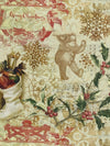 Khaki/Glade Green/Dark Tan/Multi 100% Cotton Victorian Christmas Toss Print Quilt Weight Woven 43W
