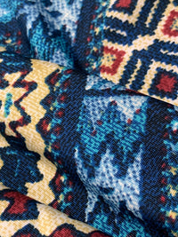 Dark Lapis/Golden Tan/Cayenne Red/Multi Polyester/Lycra Abstract Southwest Print DTY Knit 61W