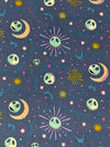 Independence Blue/Lilac/Deep Champagne 100% Cotton Nightmare Before Christmas Packed Celestial Jack Print Quilt Weight Woven 44W