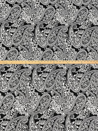 White/Black Polyester/Lycra Floral Paisley Print DTY Knit 61W