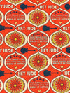 Orange Harvest/Sunglow/Dark Lapis Blue 100% Cotton Lennon & McCartney Hey Jude Print Quilt Weight Woven 44W
